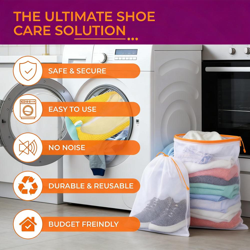 Washing Machine Shoe Bag (Reusable) for Sneakers/Casual Shoes