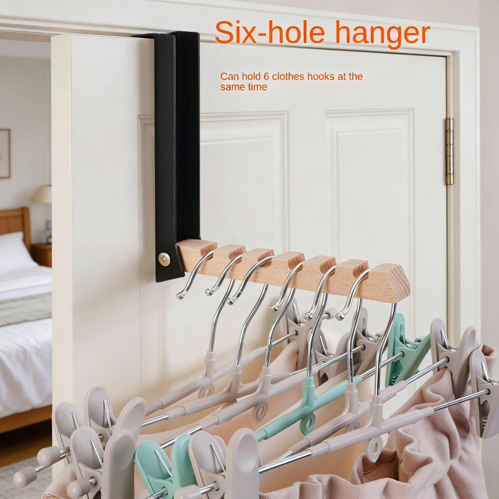 Foldable Wardrobe Door Hook (6-Hook Organizer for Closet Doors)