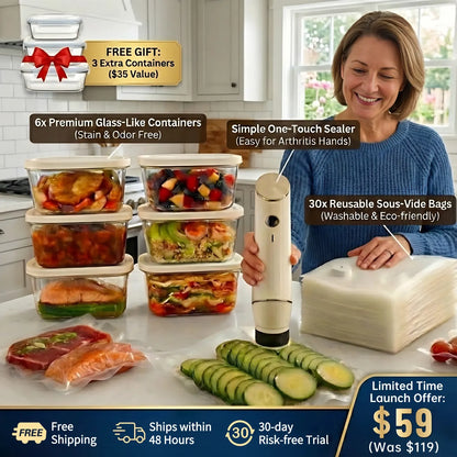FreshLink™  Professional Vacuum Sealer + 6 FREE Canisters! (Total 40+ Pieces)