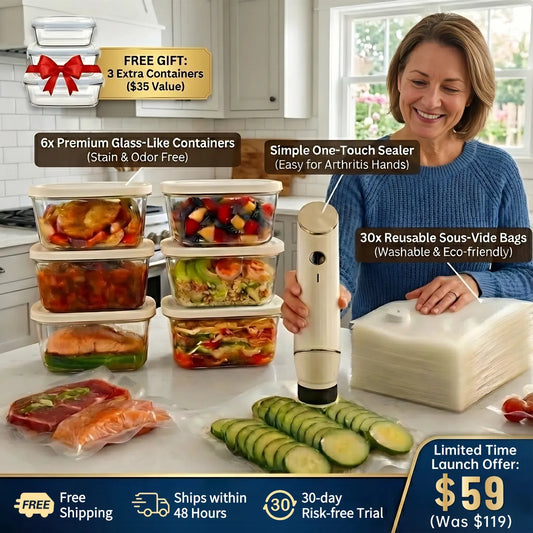 FreshLink™  Professional Vacuum Sealer + 6 FREE Canisters! (Total 40+ Pieces)