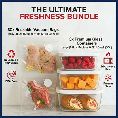 FreshLink™  Professional Vacuum Sealer + 6 FREE Canisters! (Total 40+ Pieces)