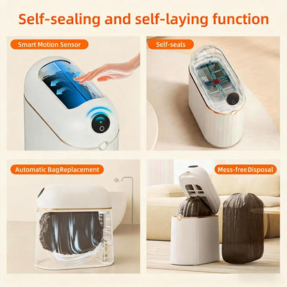 Smart Self-Sealing Trash Can (2.7 Gallon) with Automatic Bag Replacement
