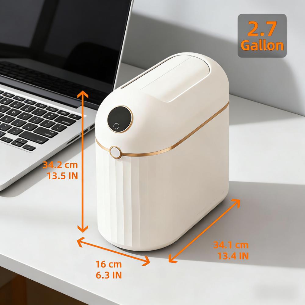 Smart Self-Sealing Trash Can (2.7 Gallon) with Automatic Bag Replacement